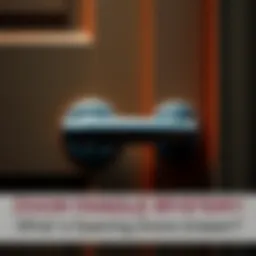 A door handle shaking and appearing to open by itself, creating an eerie atmosphere.