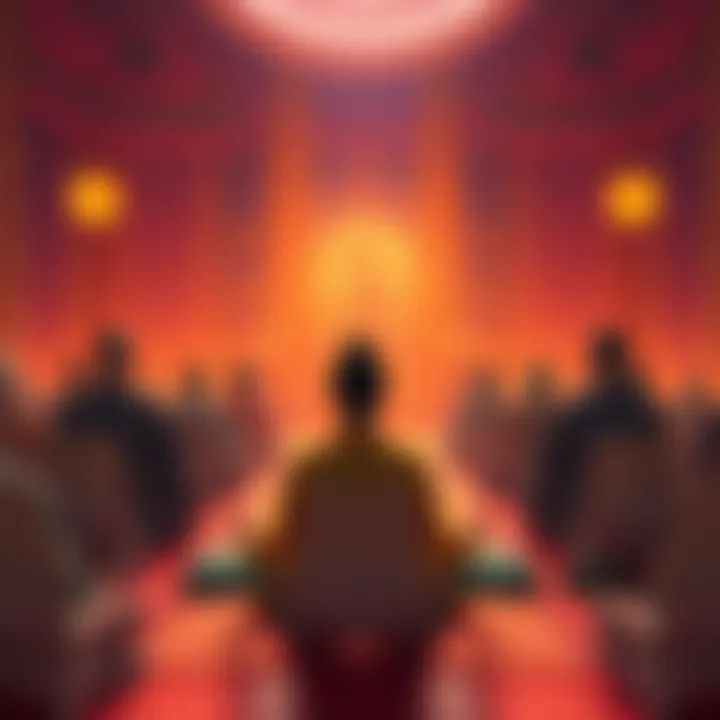 A group of people practicing Shambhavi Mahamudra in a serene setting, focusing on meditation and relaxation techniques.
