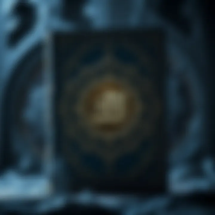 The cover of Shams al-Ma’arif showing intricate designs and Arabic calligraphy, symbolizing spiritual and dark themes in Islamic mysticism.