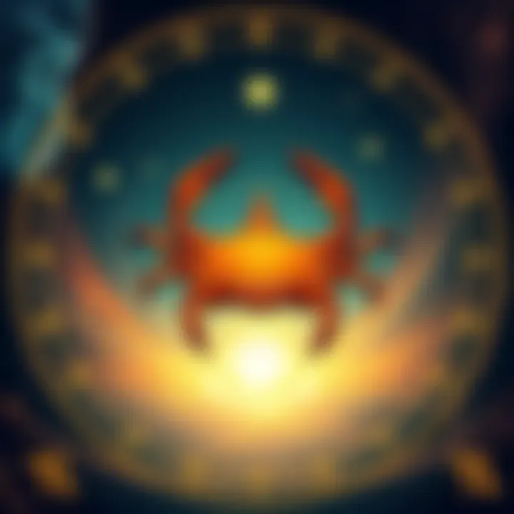 Astrological illustration showing Shani symbolizing Saturn in the Scorpio sign within the Anuradha nakshatra, featuring stars and zodiac signs.