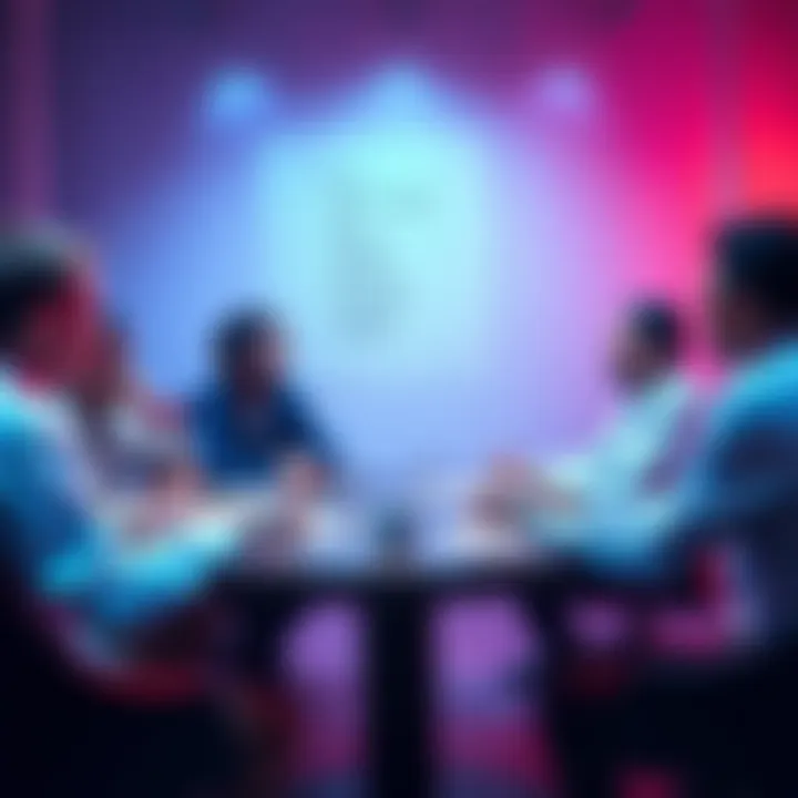 A group of people discussing their interpretations of famous quotes at a roundtable