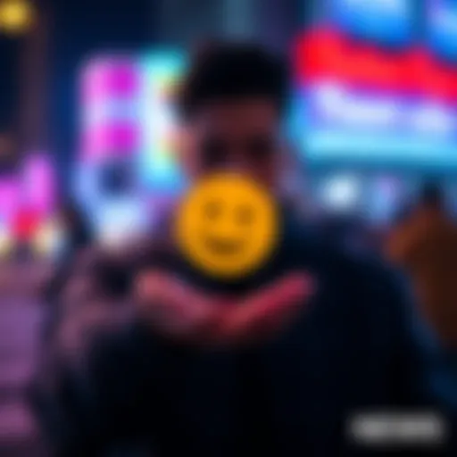 Sharing Initials and Emoji A person sharing their initials and a mood emoji, symbolizing reflection on personal energy and emotions