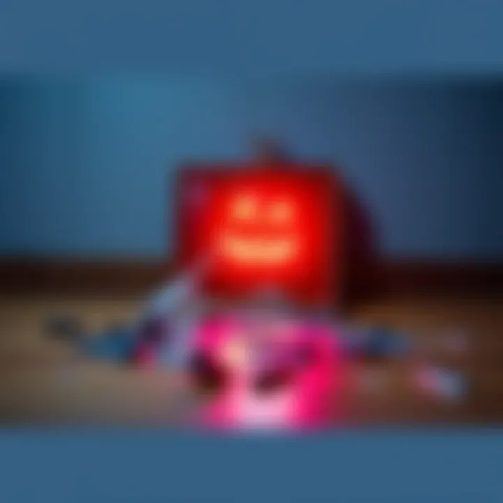 A broken mirror on the floor reflecting scattered shards, evoking a sense of unease after a storytelling session.