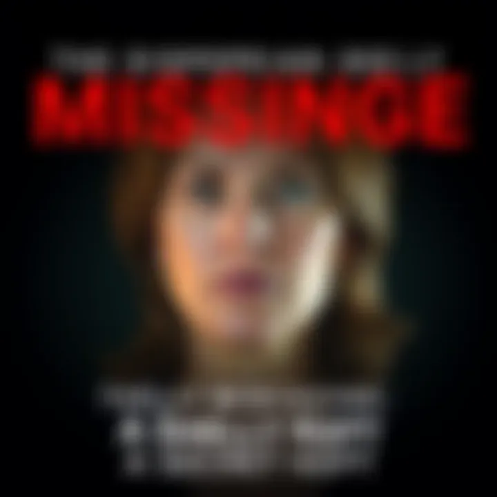Missing woman Shelly Miscavige A portrait of Shelly Miscavige, a woman with brown hair and a serious expression, surrounded by a dark, shadowy background, symbolizing the secrecy surrounding her disappearance.