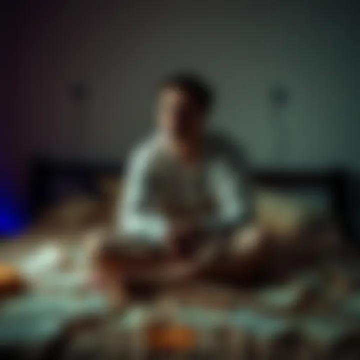 Shifter worried about skin issues A person sitting on a bed, looking concerned about their skin, surrounded by notes and affirmations, reflecting on their experience of shifting realities.