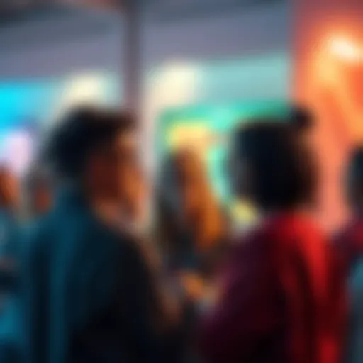 A group of people conversing about shifting techniques, some appearing confused while others display skepticism, highlighting concerns about misinformation.