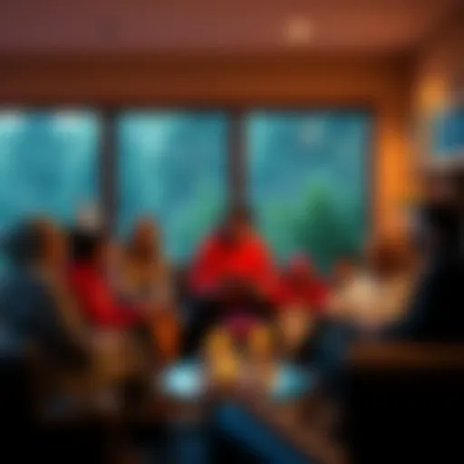 A group of individuals sharing their personal stories about shifting to different realities in a cozy setting