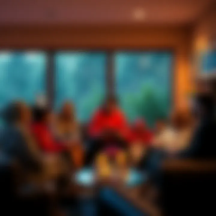 A group of individuals sharing their personal stories about shifting to different realities in a cozy setting