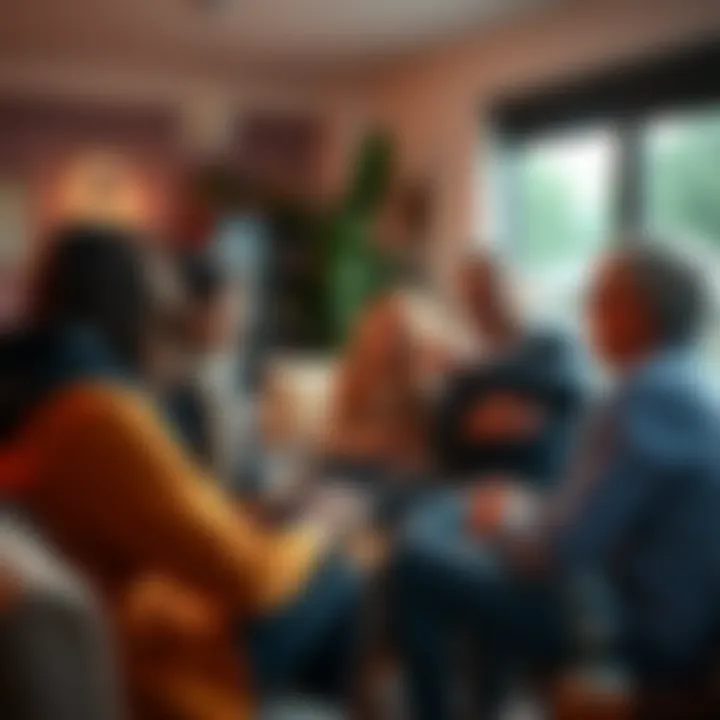 A group of individuals exchanging tips and experiences about shifting techniques in a cozy setting