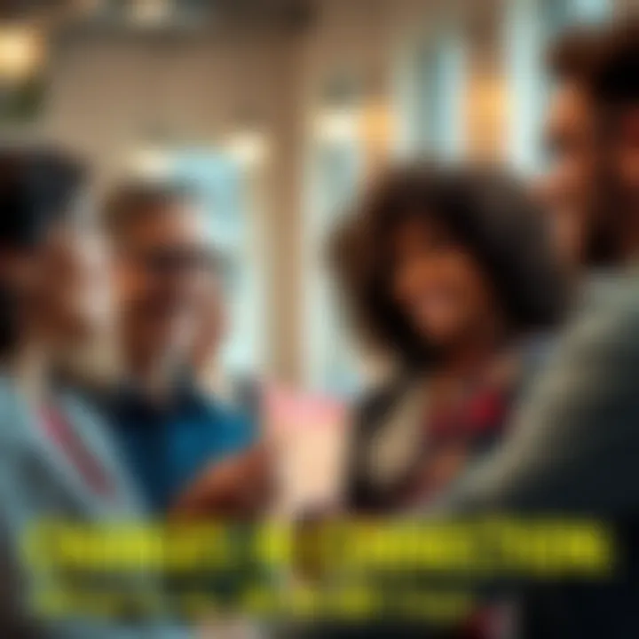 A group of people talking and smiling, with expressions showing connection and openness. Emotions are visible as they share thoughts, suggesting changes in their relationships.