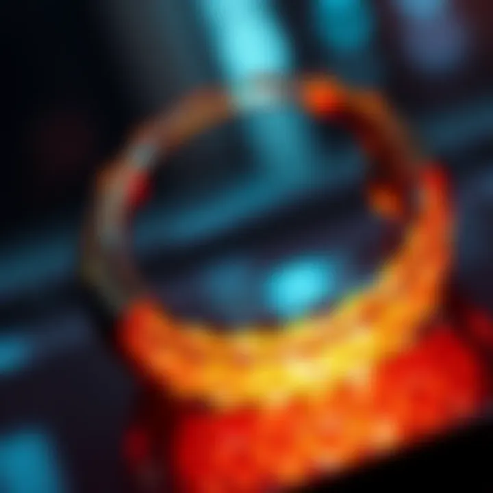 Close-up of a shiny new bracelet showcasing its design and sparkle