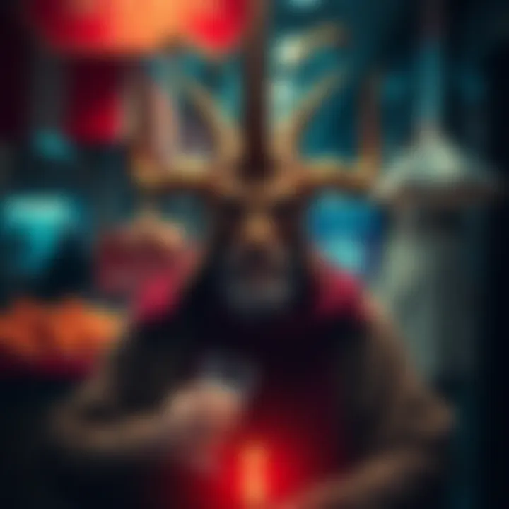 A depiction of the shopkeeper Milich from 'Eyes Wide Shut', symbolizing Moloch and showcasing dark themes in modern culture.