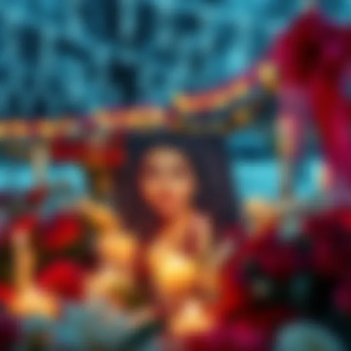 A candlelight vigil held for Shoshana Strook, surrounded by flowers and a photo of her, symbolizing the community's mourning after her death.