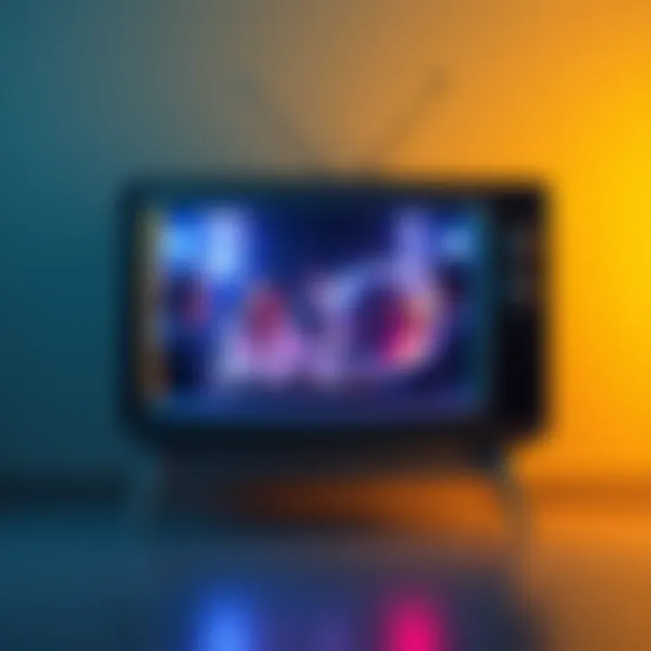 A television set displaying scenes from a show blending comedy with scientific exploration, highlighting unexpected government involvement.