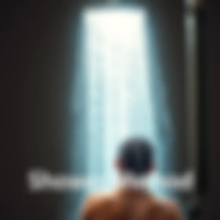 A person in a shower, feeling changes in temperature and experiencing a refreshing breeze, illustrating the Shower Method