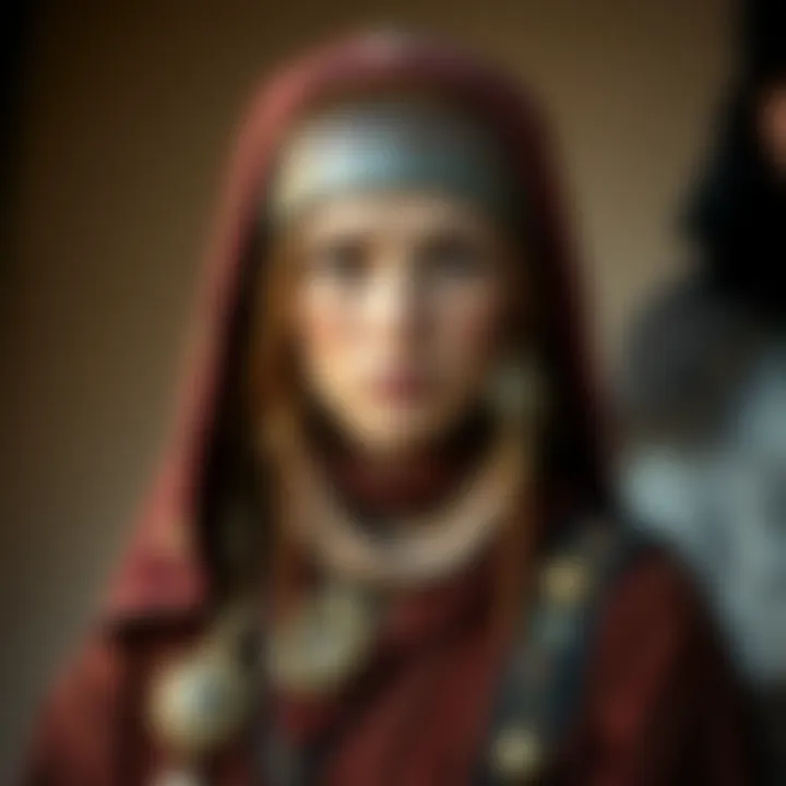 Reconstruction of an 18th century female Siberian shaman, showcasing traditional clothing and artifacts that reflect her cultural heritage.