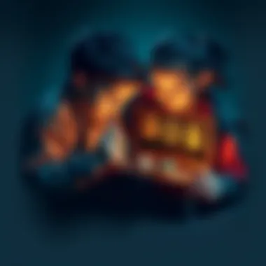 Two siblings examining an old chest filled with snakeskin symbols and an amulet