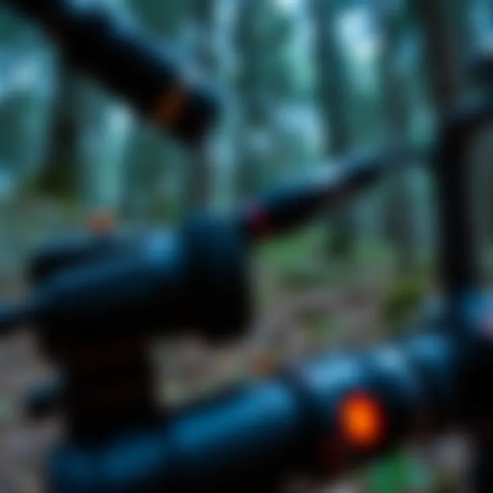 A close-up of audio equipment capturing unique sounds in a forest setting