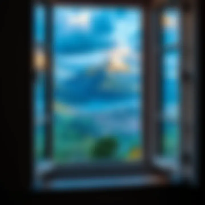 A breathtaking view from a window showing a vibrant natural scene in Germany