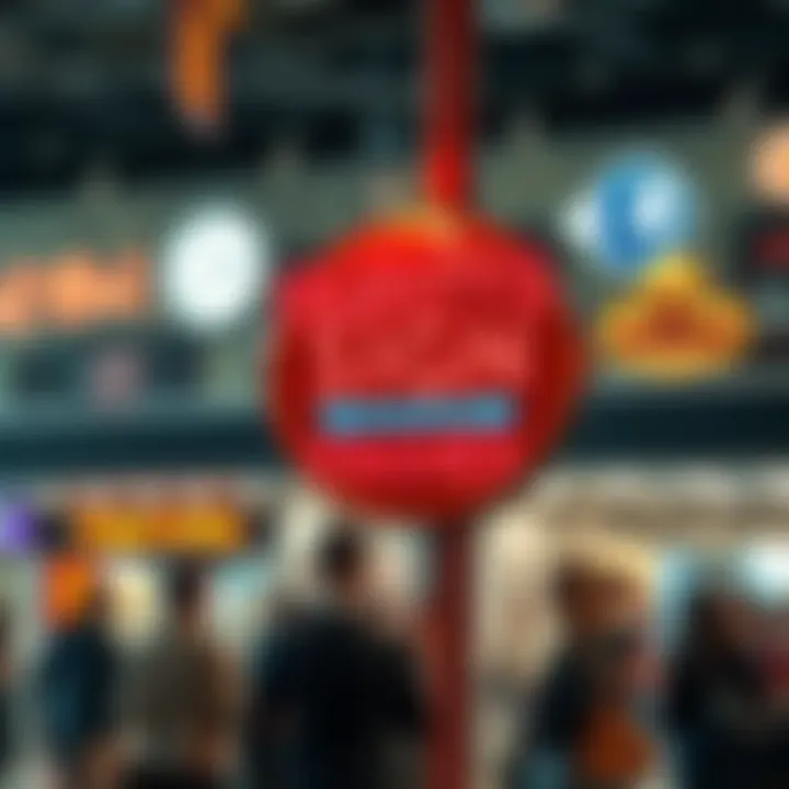 A colorful sign displayed in a public area with people discussing its meaning and symbolism.