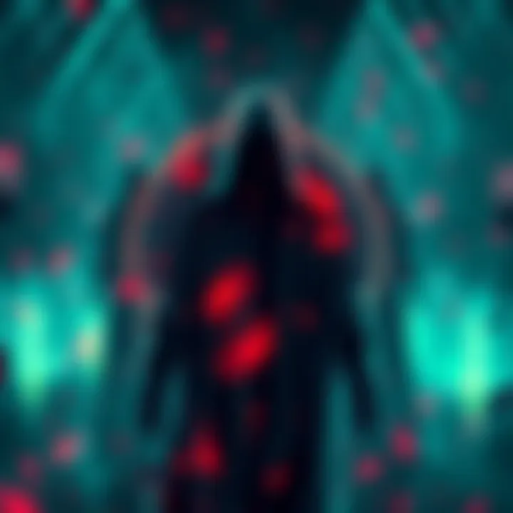 A digital representation of 1.6 GHz signals with ghostly figures in the background, suggesting a connection to spirits.