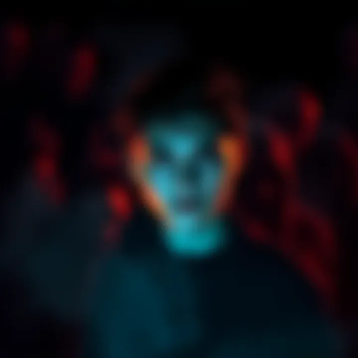 A person looking concerned while surrounded by dark, shadowy figures, symbolizing the presence of malevolent beings.