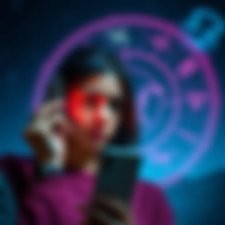 A person looks concerned while holding a phone, wondering why their Gemini friend has stopped communicating, with zodiac symbols in the background.