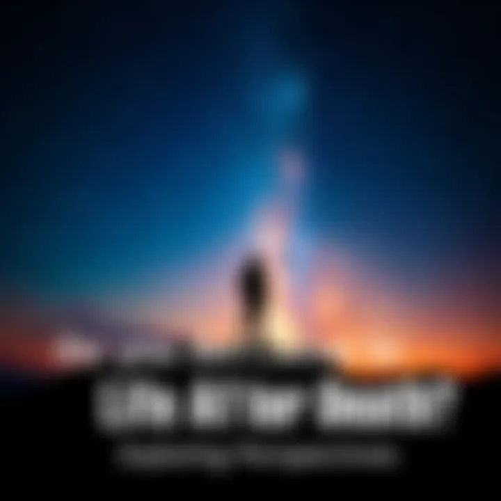 A person standing alone on a hilltop looking up at a starry night sky, symbolizing thoughts about life after death and consciousness.