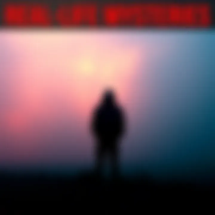 A person stands alone in a foggy landscape, looking uncertain and lost. The environment feels eerie and unsettling, capturing the essence of unexplained experiences.