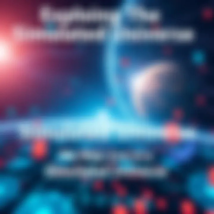 Conceptual artwork illustrating the idea of a digital reality with binary code merging into cosmic elements.