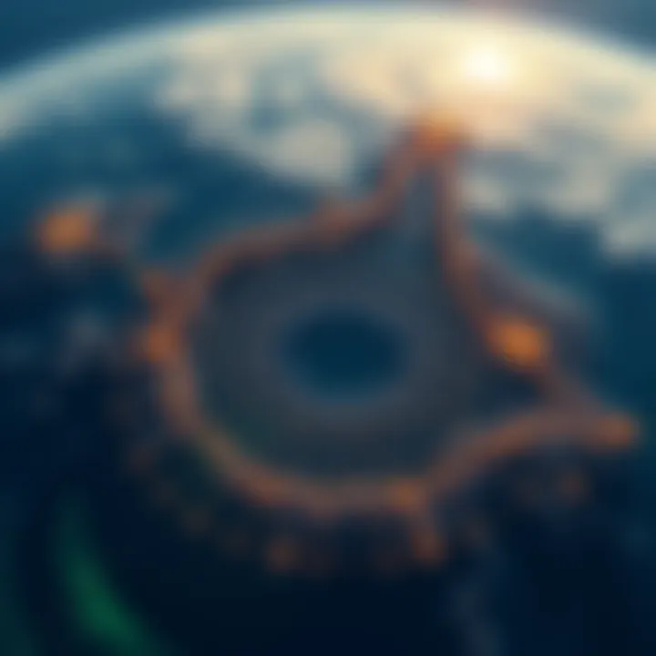 Sine Wave Patterns Over Sacred Sites Map showing sacred sites aligned with sine wave patterns, illustrating geographical connections