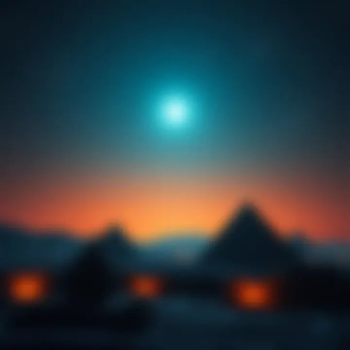 The bright star Sirius rising above the Egyptian horizon at dawn with ancient pyramids in the foreground.