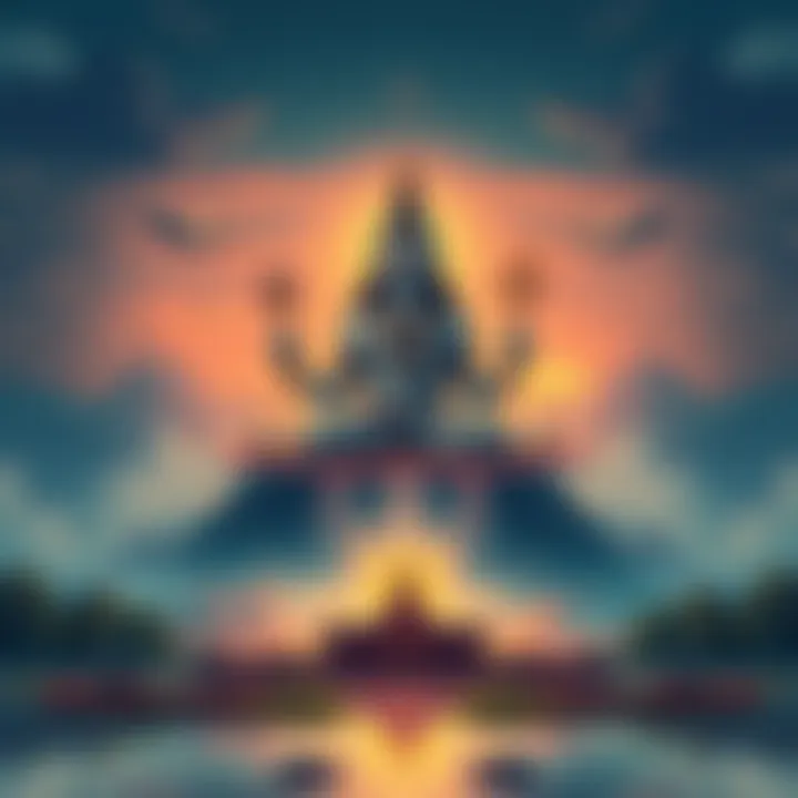 A serene depiction of a meditating figure symbolizing Shiva consciousness, surrounded by nature and sacred symbols, reflecting on unity and self-realization.