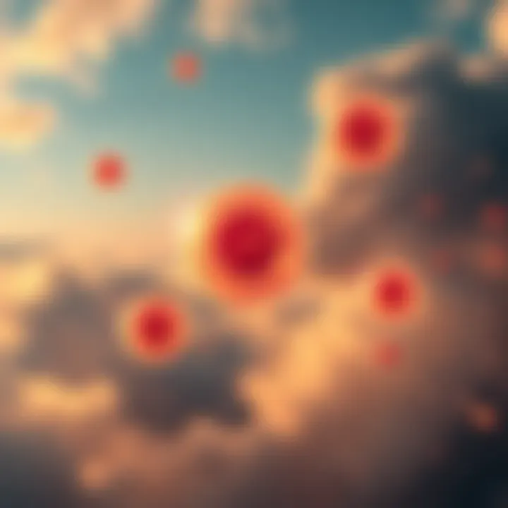 Six Orbs in the Sky Six mysterious orbs flying fast in the sky, illustrating a recent Pentagon UAP sighting at high speed.