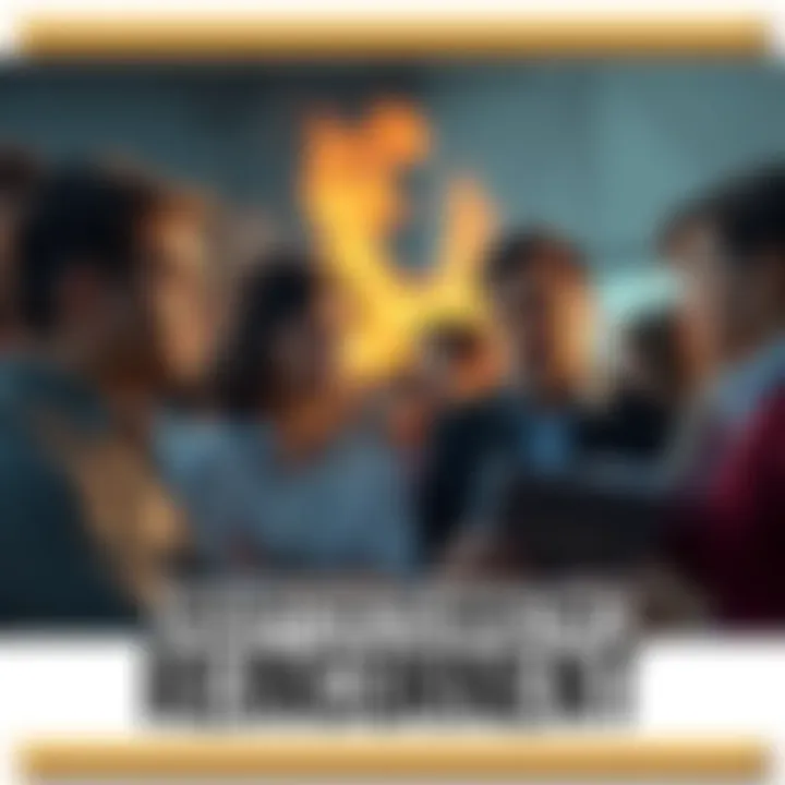 A group of people discussing skepticism about reincarnation, with one person showing doubt while another gestures towards a book on hypnosis