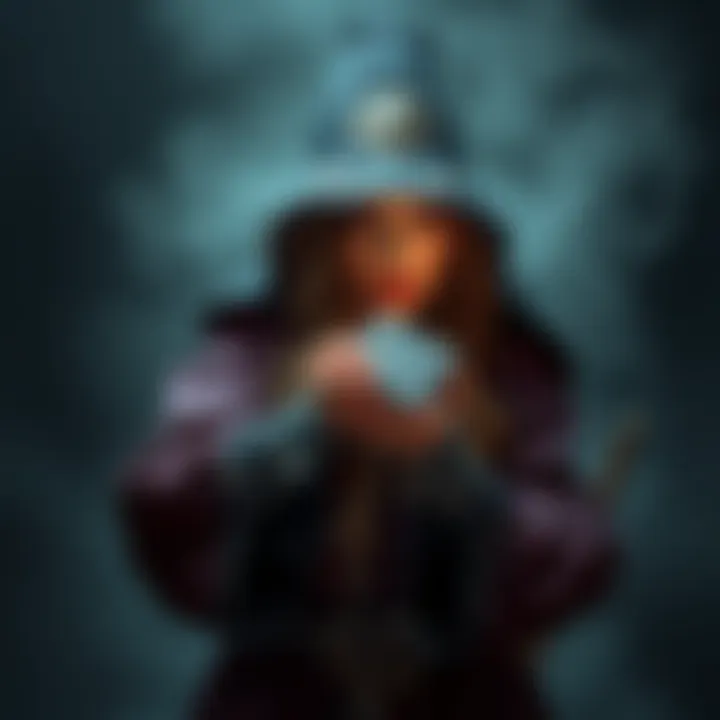 A witch holding a rune stone, surrounded by mystical symbols, inviting people to ask questions for free readings