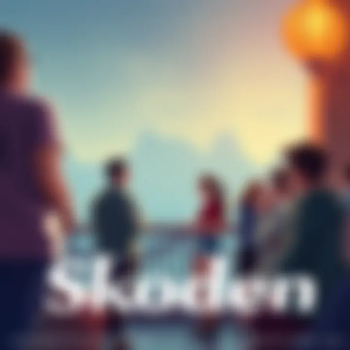 A group of people engaging in conversation, illustrating the cultural relevance of Skoden in social settings.
