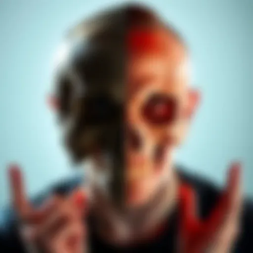 Skull Transformation Journey A person showing before and after images of a skull transformation, highlighting changes in shape and features over 1.5 years using subliminal techniques.