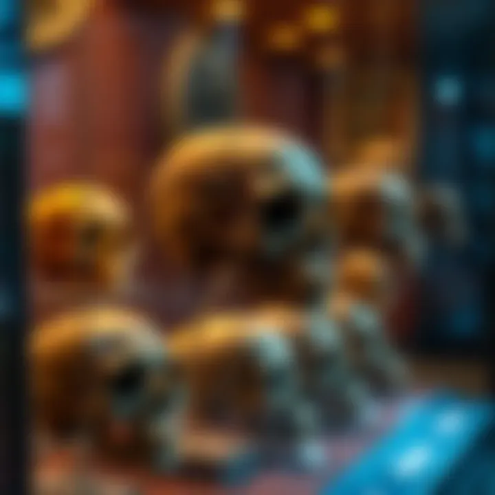 A collection of unusual skulls displayed in a glass case at Belovodye Museum in Adygea, sparking scientific discussions.
