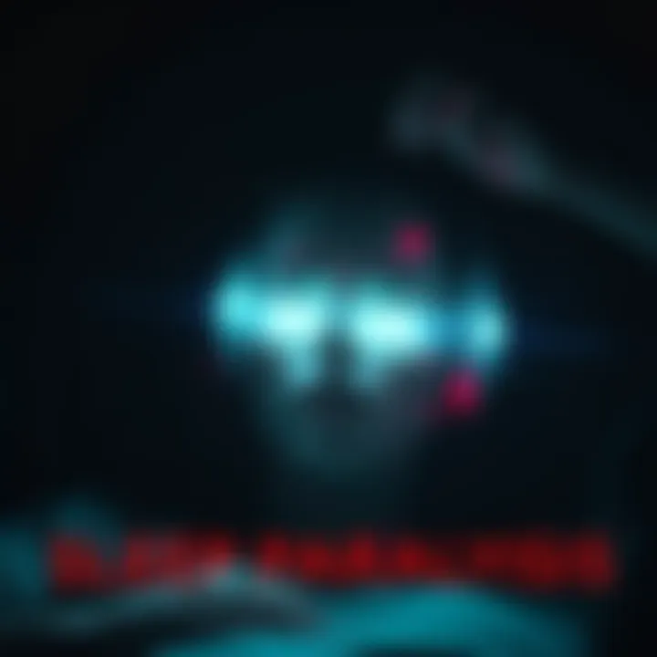 A Glimpse into the Mind During Sleep Paralysis A surreal depiction of a person experiencing sleep paralysis, featuring dark shadows and bright hallucinations, conveying a sense of struggle and fear.