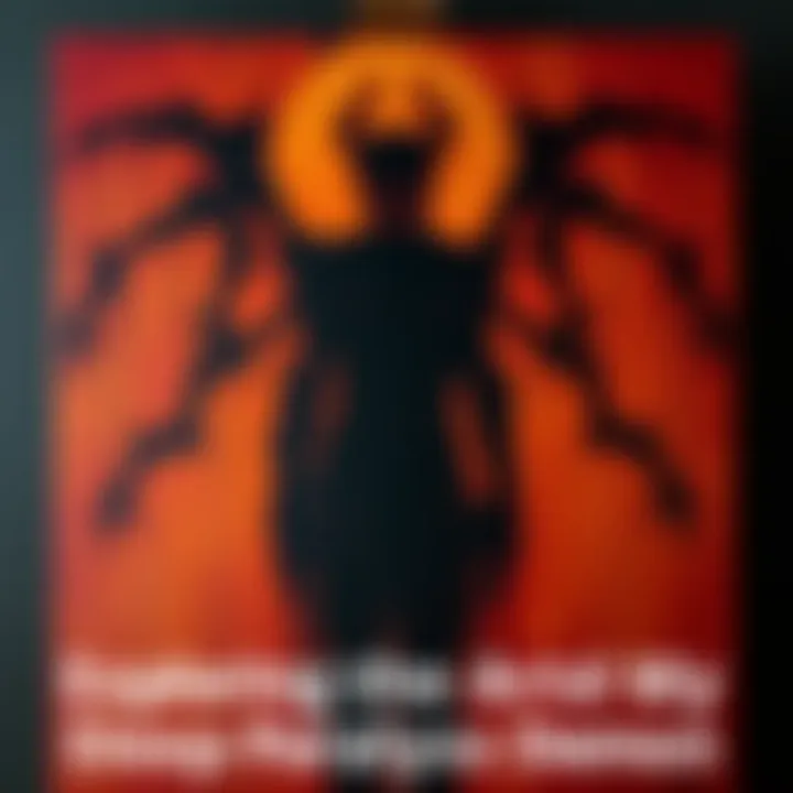 Painting of a sleep paralysis demon An artist's canvas showing a dark and shadowy figure representing a sleep paralysis demon, with eerie colors that evoke fear and creativity in the viewer.