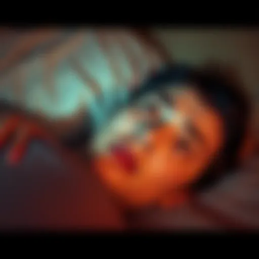 A person lying in bed with a concerned expression, eyes open wide, reflecting the struggle of sleep paralysis after a lucid dream