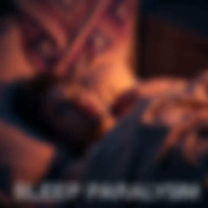 A person lying in bed with a startled expression, unable to move, representing the feeling of sleep paralysis