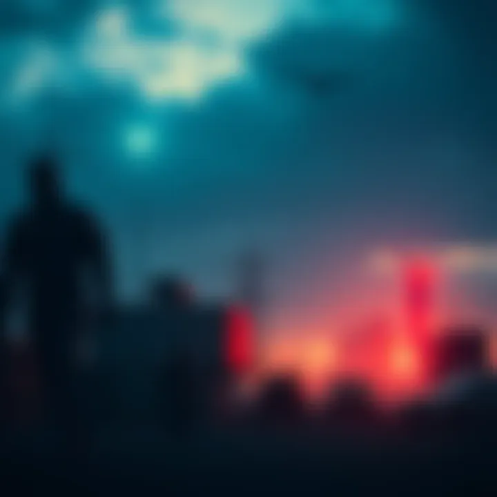 A shadowy figure near a military base, suggesting potential threats to critical infrastructure.