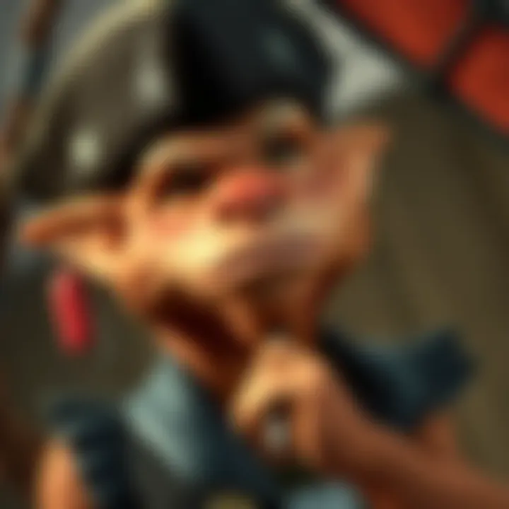 A character resembling Sloth from The Goonies with a distinctive appearance featuring a misshapen face and wearing a pirate-like outfit, pondering the debate about his name.