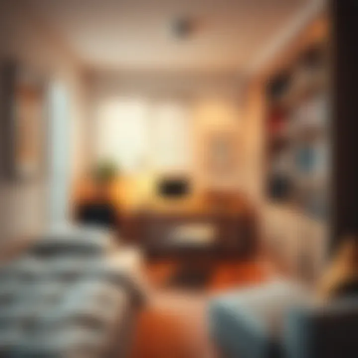 Cozy small bedroom with a desk and chair, demonstrating an efficient workspace layout in limited space.