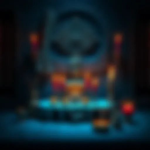 A small altar dedicated to Apollo with candles and offerings, serving as a temporary shrine