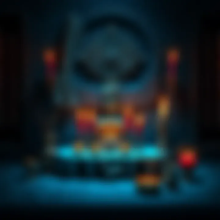 A small altar dedicated to Apollo with candles and offerings, serving as a temporary shrine