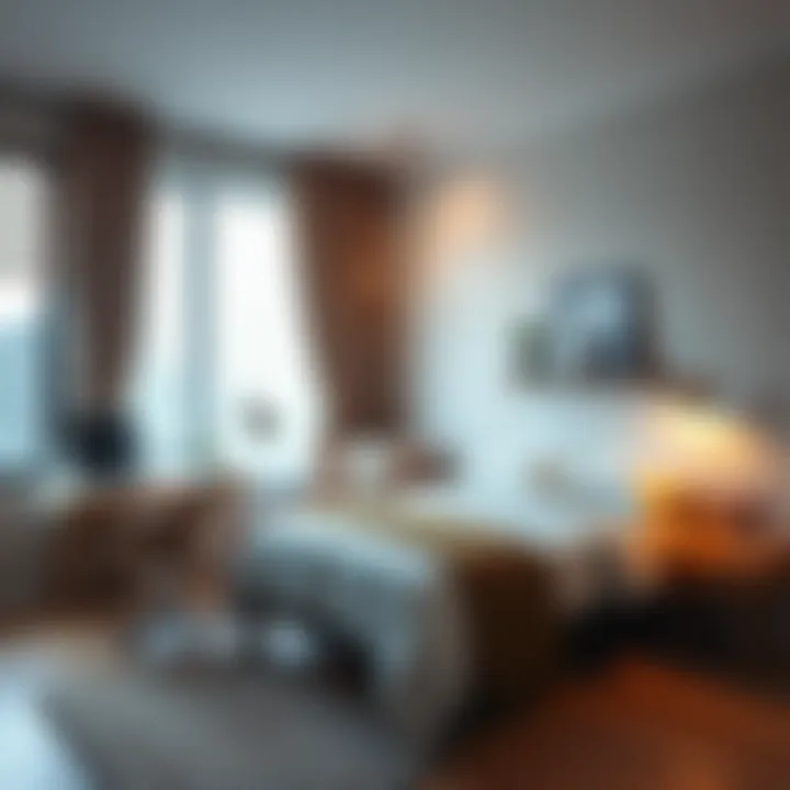 A small bedroom showing a neatly placed bed against one wall and a desk by the window, maximizing space while ensuring comfort.