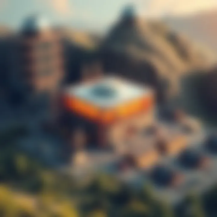 Small Modular Reactor Concept Illustration of a small modular reactor using thorium fuel, surrounded by a community setting, showcasing clean energy production and independence.